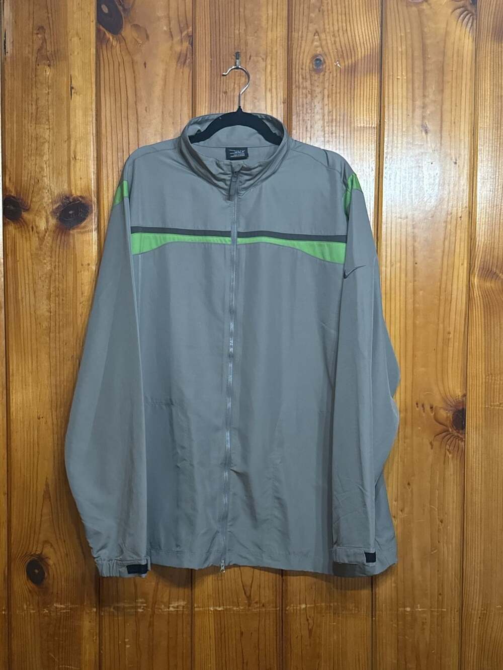 Nike Golf Jacket Size XXL Gray Green Full Zip Windbreaker Day & Night